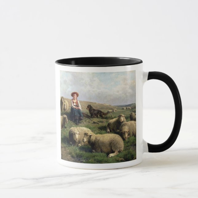 Tasse Bergère avec des moutons dans un paysage (Droite)
