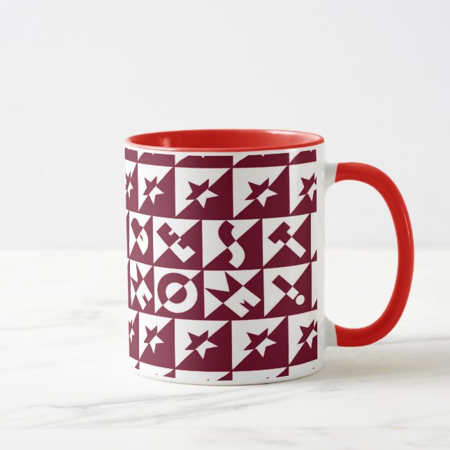 Tasse Best Mama Red and White Pattern with Stars (Droite)