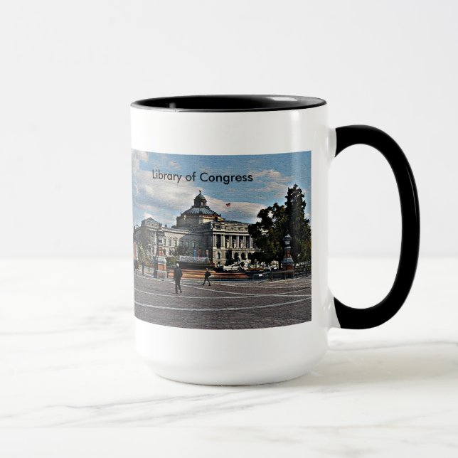 Tasse Bibliothèque du Congrès en Motif mosaïque (Droite)