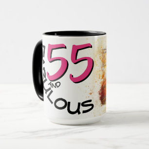 Tasse Bicyclette rose chic vintage 55 et anniversaire
