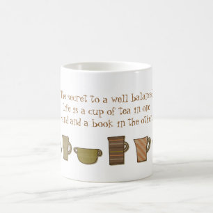 Tasse bien équilibrée de la vie de tasse de livre