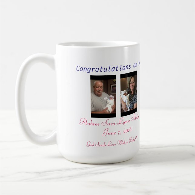 Tasse bienvenue de coutume de bébé (Gauche)