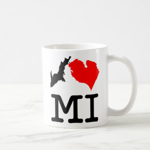 Tasse bilatérale de MI du ♥ I (coeur Michigan d'I)