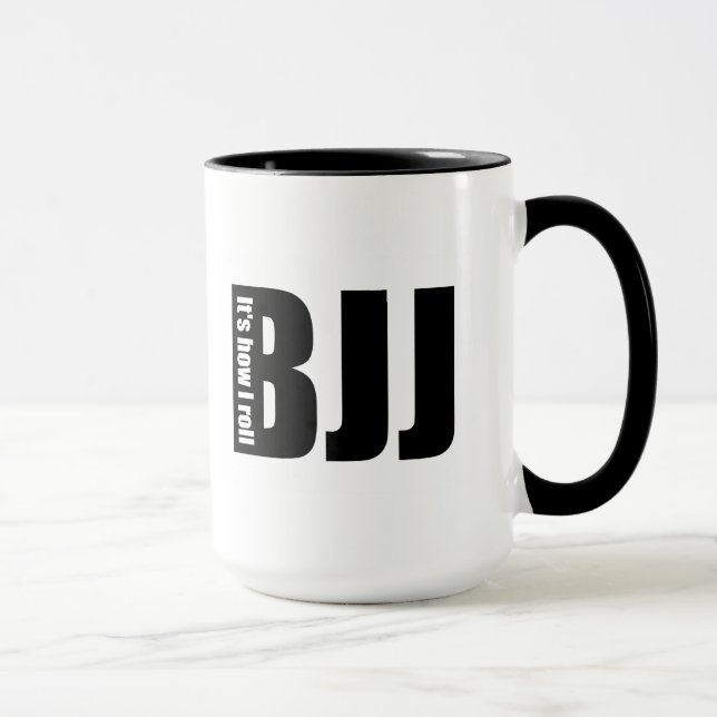 Tasse BJJ - Il est comment je roule, attaque (Droite)