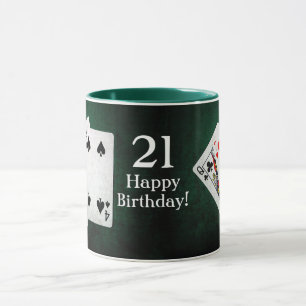 Tasse Blackjack 21 points Bon anniversaire