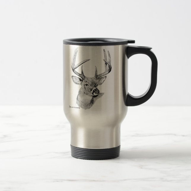 tasse Blanc-coupée la queue de cerfs communs (Droit)