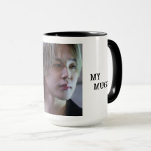 Tasse blanche avec photo de Jimin