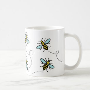 Tasse blanche classique d'abeille de travailleur