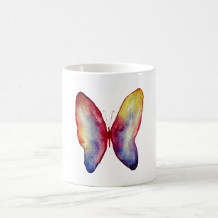 Tasse blanche classique d'art d'aquarelle de