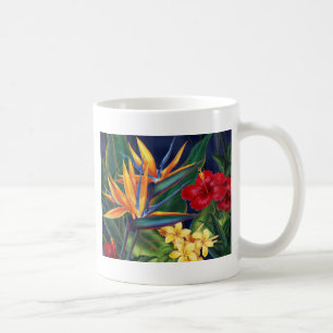 Tasse blanche classique de paradis tropical