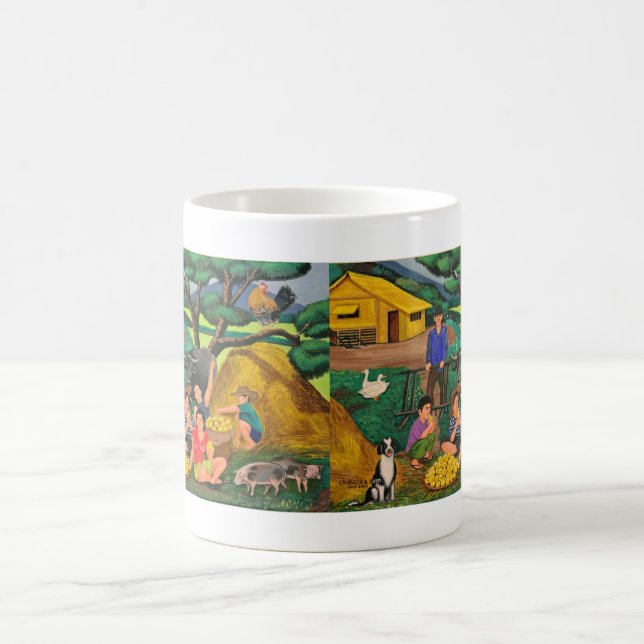 Tasse blanche classique "temps de récolte " (Centre)