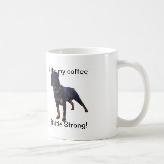 Tasse blanche de rottweiler