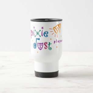 Tasse blanche de voyage de joueurs de la poussièr