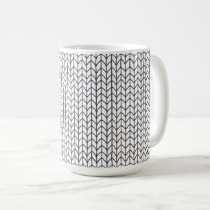 Tasse blanche haute BRODERIE AU TRICOT LIGNE NOIRE