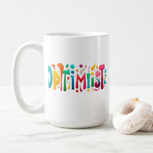 Tasse blanche optimiste – Design motivant coloré