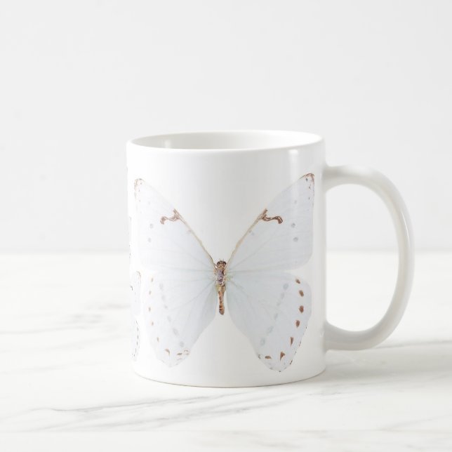 Tasse blanche pure de papillons (Droite)