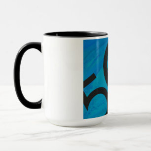 Tasse Bleu 50 Décennie Anniversaire