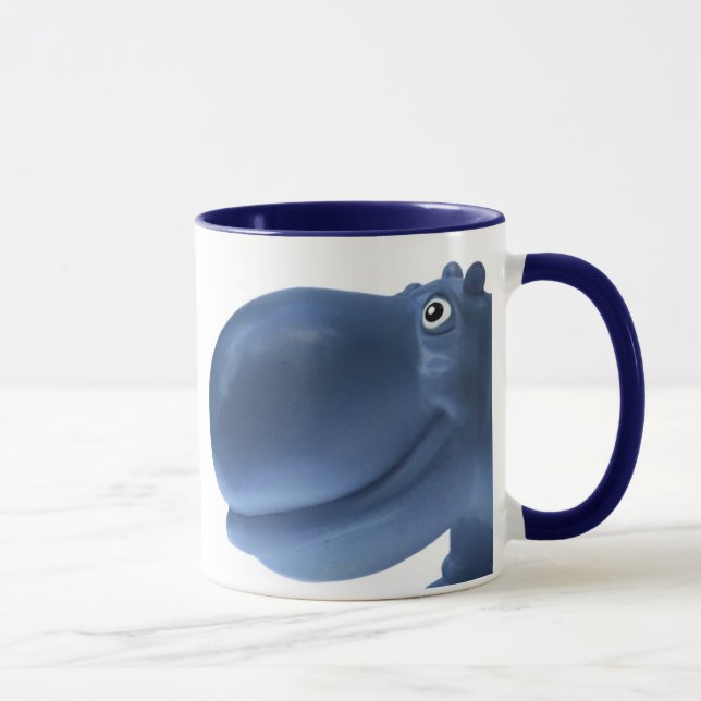 Tasse Bleu heureux d'hippopotame (Droite)
