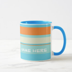 Tasse Bleu/orange avec nom