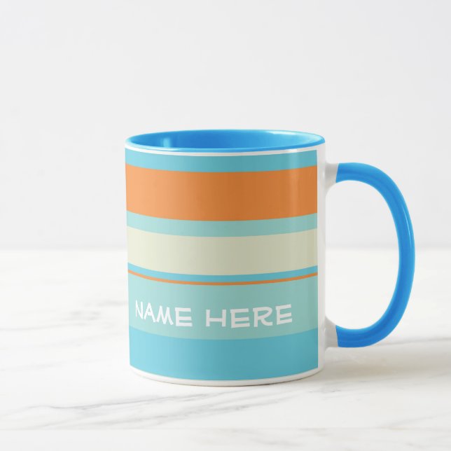 Tasse Bleu/orange avec nom (Droite)