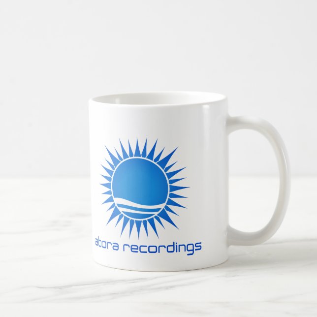 Tasse Bleu-sur-Blanche d'enregistrements d'Abora (Droite)