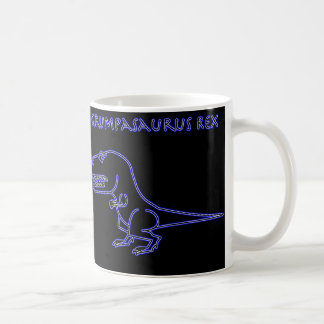 Tasse bleue au néon de Grumpasaurus Rex