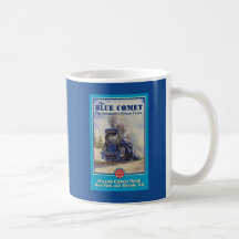 Tasse bleue d'affiche de comète