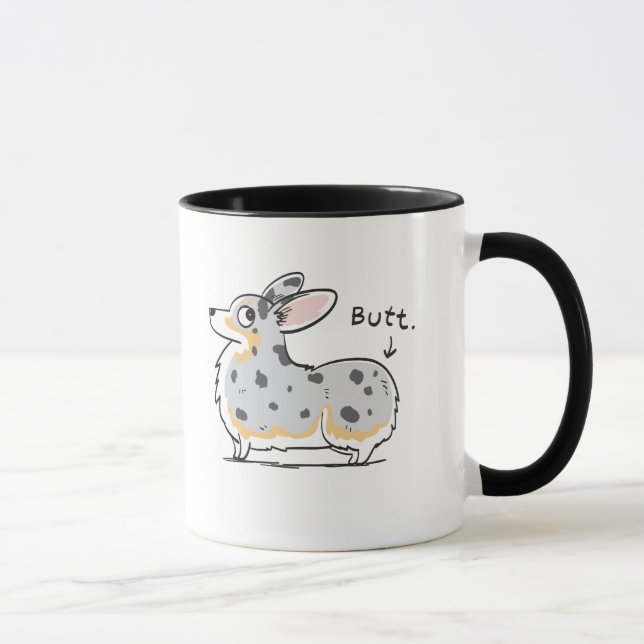 Tasse bleue de bout de corgi de Merle (Droite)
