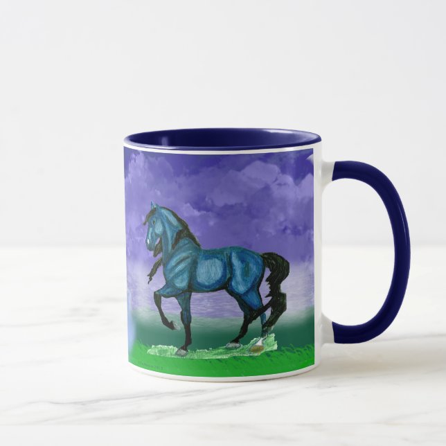 Tasse bleue de cheval de Paso Fino (Droite)