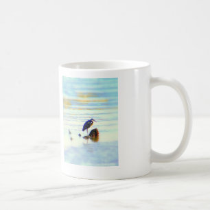 tasse bleue de héron