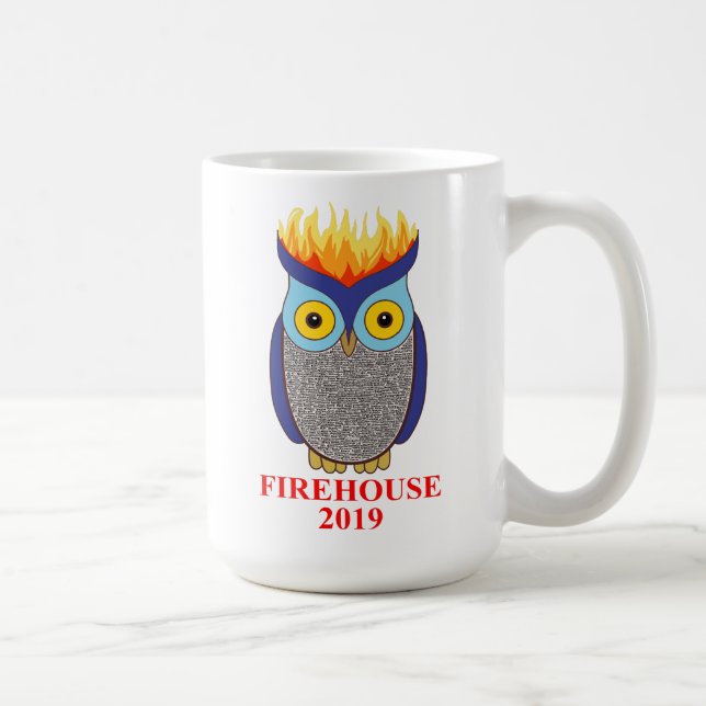 Tasse bleue de hibou de FH (Droite)