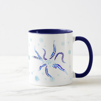 Tasse bleue de jardin de poulpe