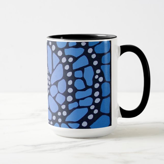 Tasse bleue de mandala de papillon (Droite)