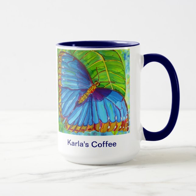 Tasse bleue de papillon de Morpho (Droite)