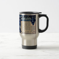Tasse bleue de voyage d'annonce d'arme à feu