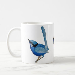 Tasse bleue d'oiseau