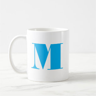 Tasse bleue et blanche minimaliste moderne avec mo