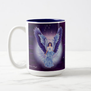 Tasse bleue glorieuse d'ange de saphir