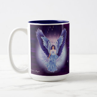 Tasse bleue glorieuse d'ange de saphir