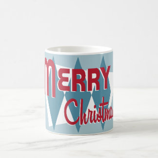 Tasse bleue moderne de Noël de la rétro moitié du