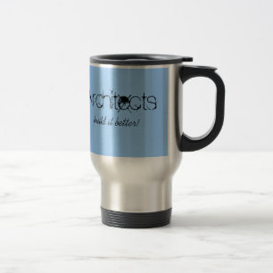 Tasse bleue personnalisée d'architecte d'acier