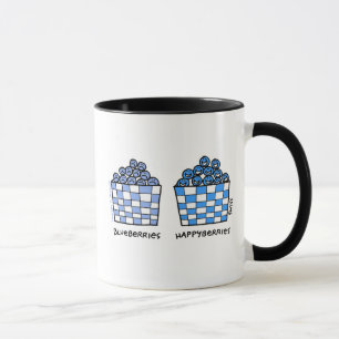 Tasse Bleuets amusants Bleues heureux Bleues joyeux Cart