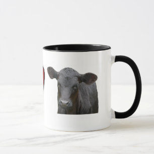 Tasse Boeuf noir d'Angus - conception de coeur d'amour