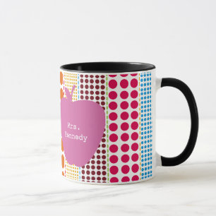 Tasse Boho pointille le professeur rose d'Apple
