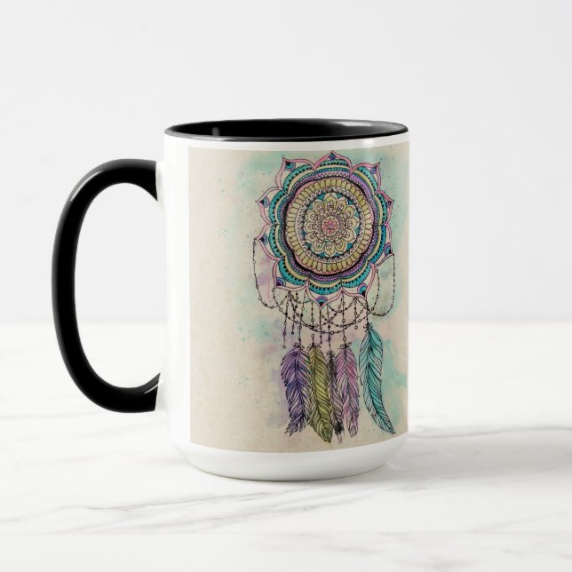 Tasse Boho Watercolor Mandala Dreamcatcher (Gauche)