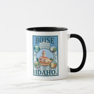 Tasse Boise, affiche de voyage d'IdahoScenic