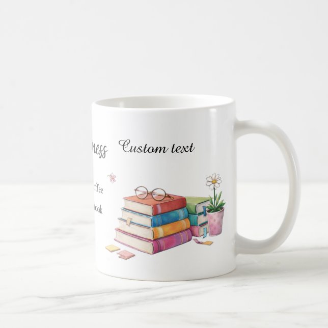 Tasse Bonheur est une tasse de café et un bon livr (Droite)