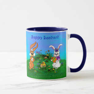 Tasse Bonne Pâques ! Lapin avec lapin et poussin