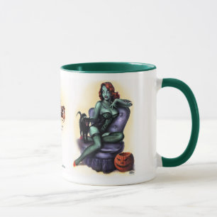 Tasse Borne de fille de zombi d'anniversaire d'art de