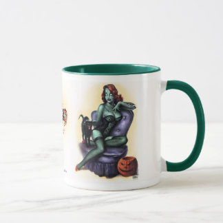 Tasse Borne de fille de zombi d'anniversaire d'art de
